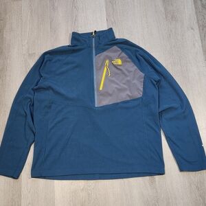 The North Face Canyonlands Teal Half Zip Up Fleece Sweatshirt Men XL Stretch Out